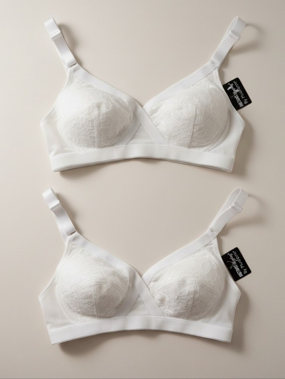 NWT Plusform Instant Shaping White Lace Bra 2-Pack – Everyday Support Size 34B